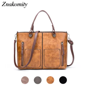 

Znakomity Brown leather satchel handbags female Women's hand bags vintage china Large capacity tote bag for women shoulder bags