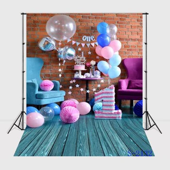 

Photography Backdrops Balloon Cake Newborn Birthday 5x7ft Seamless Vinyl Photo Backgrounds for Photo Studio props S-2132