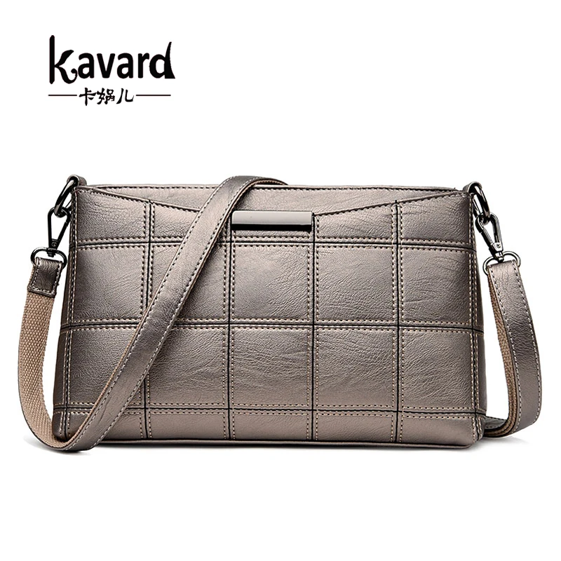 

Kavard Brand Fashion Plaid Crossbody Bags Women PU Leather Bags Women Handbags Designer Thread Shoulder Bags Ladies Sac a main