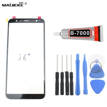 

MAIJIEKE Touch Screen Panel for Samsung Galaxy J6 plus J6+ Front Outer LCD Screen Glass Lens Replacement kit+9ml B9000 Glue
