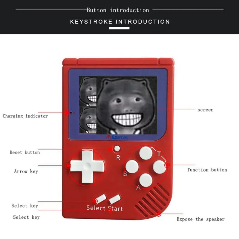 Built-in 129 Classic Games 8 bit 2.0 inch LCD Color Game Console RS-6 Retro Mini Handheld Game Player For Boy Hand Held Games
