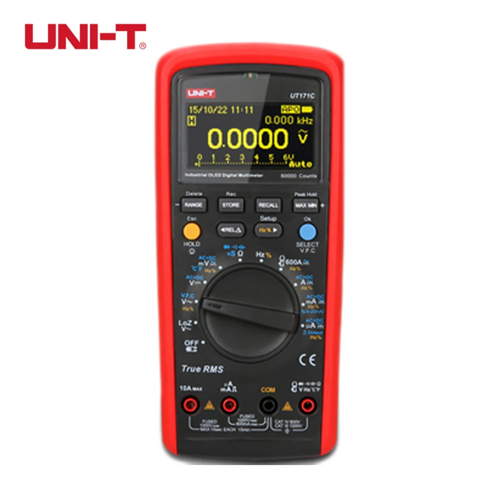 

Industrial True RMS Digital Multimeters Admittance nS Temperature AC LoZ Measure Square Wave Li-Battery USB NCV UNI-T UT171C