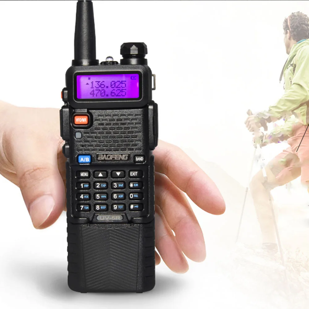 Baofeng UV-5R 3800 мА/ч, рация На Батарейках Dual band 136-174 & 400-520 МГц UV5R 5 Вт FM трансивер Walkie Talkie двухстороннее радио Ham 2 way Радио