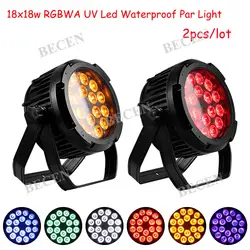 2 шт. 18x6in1 LED PAR свет водонепроницаемый RGBWA УФ LED PAR может этап для церкви Открытый Свадебные украшения