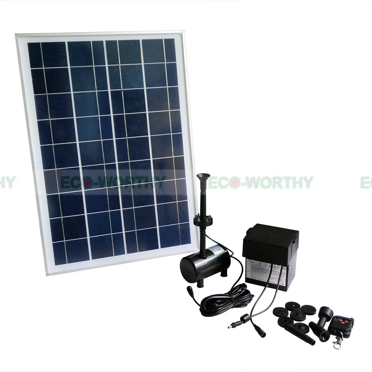 

25W Solar Panel Submersible Fountain Water Pump Kit & LED Light Watering