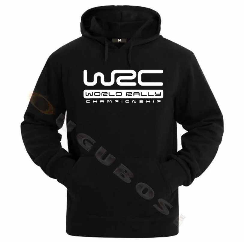Мужская черная толстовка с капюшоном логотипом чемпионата мира ралли WRC
