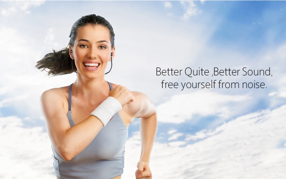 August EP725 Sweat-proof Wireless Sport Earphones Active Noise Canclling Headset for Running