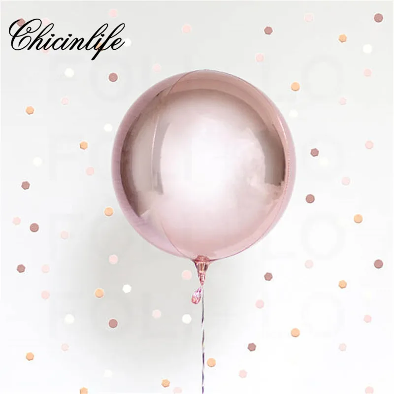 

Chicinlife 1pcs Rosegold 4D Round Shaped Foil Balloon Bridal Shower Wedding Marriage Birthday Balloons Party Decor Supplies