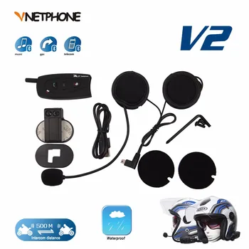 

VNETPHONE Helmet Headset Bluetooth Motorcycle Intercom for Motorcycle Wireless Intercom Headset Waterproof 500M Support 2 Riders