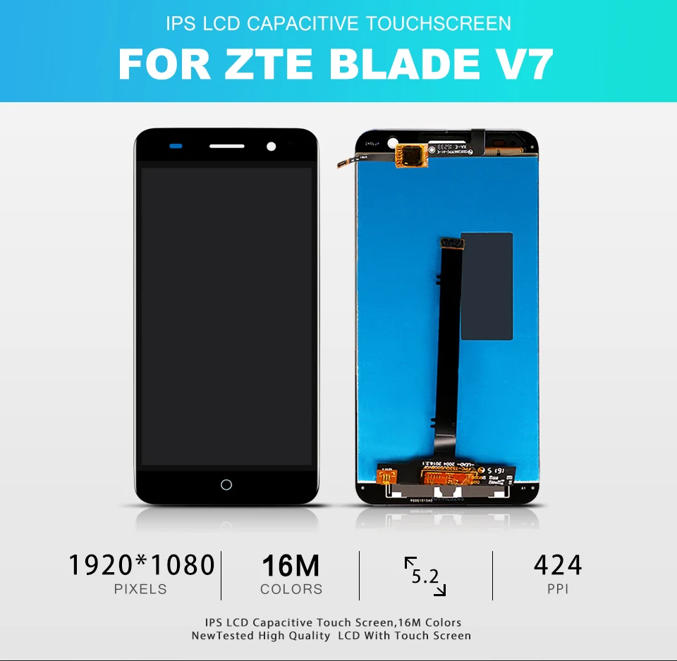 Srjtek 5,2 "для zte лезвие V7 ЖК-дисплей Экран сенсорная панель (диджитайзер) для zte V7 Дисплей сборки Запчасти для авто 1920*1080 с рамкой