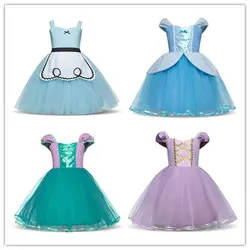 Для маленьких девочек платье принцессы на Хэллоуин Рапунцель Золушка маскарадный костюм детские карнавальные платья для девочек