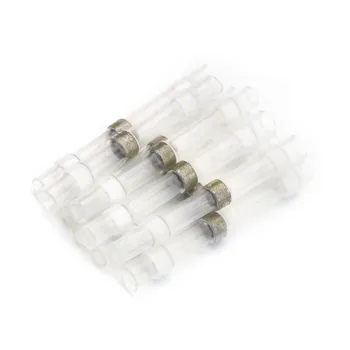 

White 1.5mm Electrical Cable Wire Connector 50Pcs Heat Shrink Solder Butt Splice Terminals AWG 26-24 Seal Soldering Terminal Kit