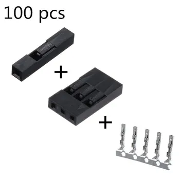 

100 PCS 1P+ 100Pcs 3P for Dupont Jumper Wire Housing + 100Pcs female Pin Connector 2.54mm Interval Connectors