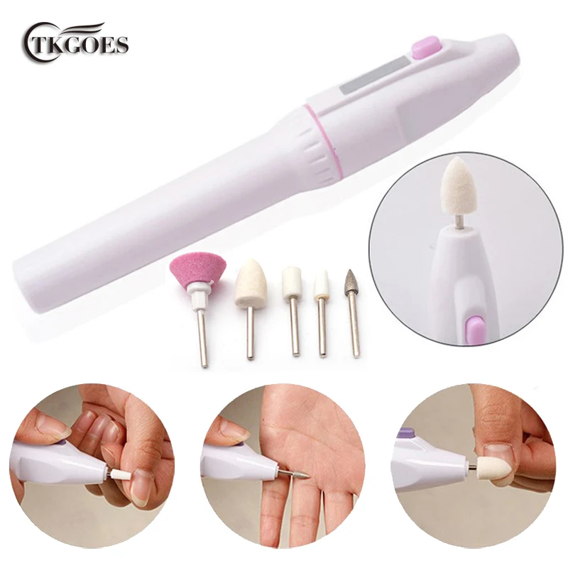 

TKGOES Professional 7in1 Nail Files, Salon shaper Nail Art Care Tips Pen Style Electric Manicure Kit, Nail Drill Buffers Tool