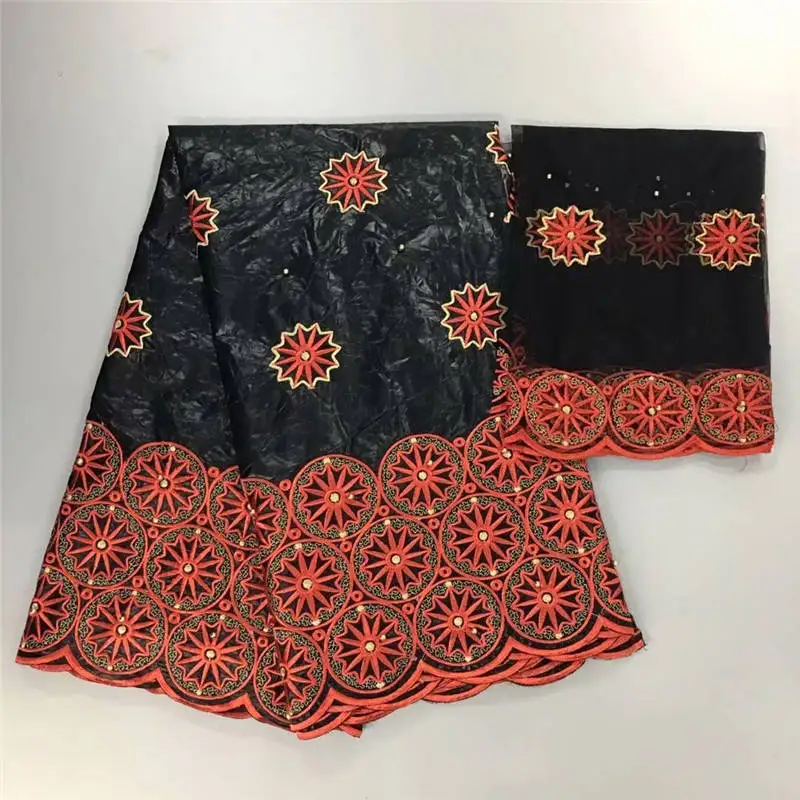 

HL!African Lace Fabric Bazin Riche Fabric 2018 New Design Embroidered Bazin Riche Getzner With Tulle Lace Set ! L42587