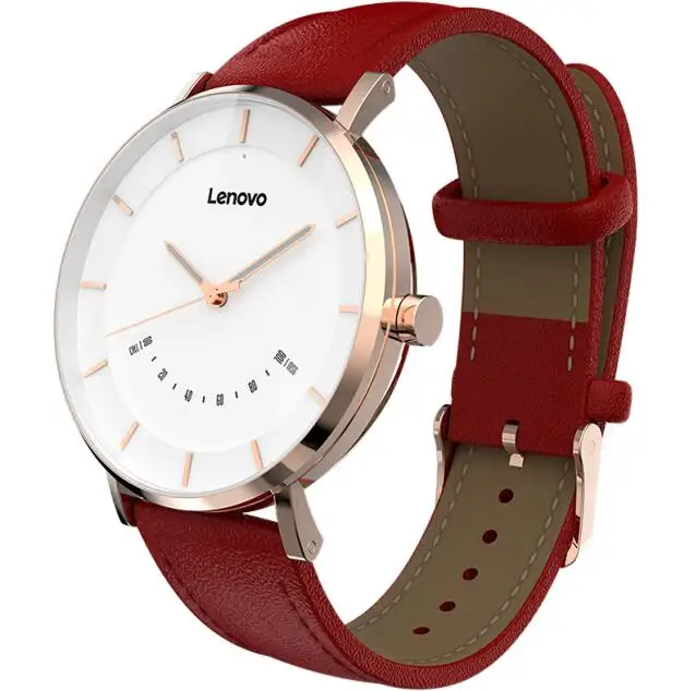 Оригинальные lenovo часы S модный стиль смарт часы бизнес досуг 5ATM водонепроницаемые кварцевые часы для женщин и мужчин - Цвет: Красный