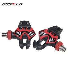 COSTELO Titan Carbon Pedals Road Bike Pedals Bicycle pedals Parts Titanium Ti Pedal lock card bicycle shoes