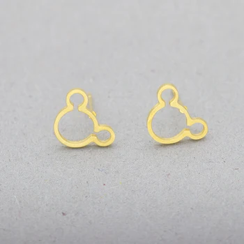 

Minimalist Design Cute Hollow Mouse Earrings Girls Gift Cartoon Style Baby Mouse Stud Earring Stainless Steel Simple Brincos