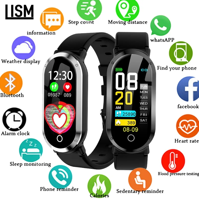 

2019 Smart Wristband Woman Heart Rate Blood Pressure Monitor Fitness Bracelet Tracker Pedometer Band for IOS Android PK Mi 3 4