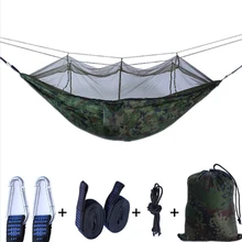 Hot Sale Single Double Hammock Outdoor Mosquito Net Parachute Hammock Camping Hanging Sleeping Bed Swing Portable Double Chair the newest outdoor hammock camping 290 145cm quick openning mosquito nets portable hammac double person handing chair swing bed
