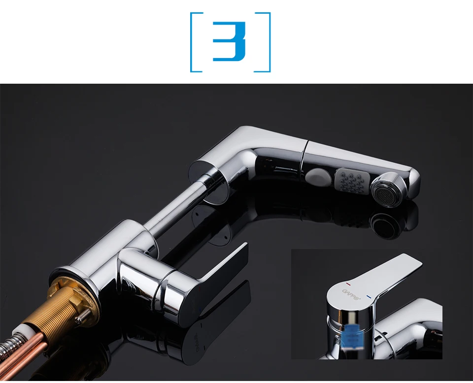 GAPPO pull out brass kitchen faucet water mixer tap Kitchen tap water mixer crane Chrome torneira cozinha