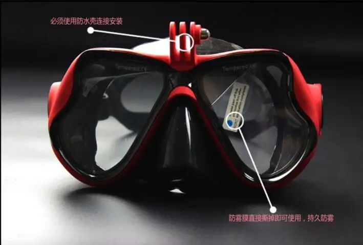 50 шт./lot2017 Горячие Профессиональный Подводный Камера Дайвинг маска подводное плавание Одежда заплыва очки для GoPro Xiaomi SJCAM спортивные Камера