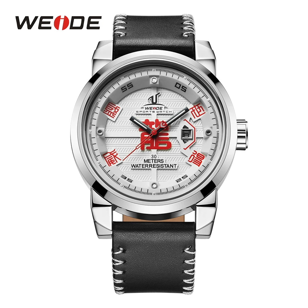 

WEIDE Men's Sport Watches Fashion Casual Quartz Calendar Leather Strap Watch Top Brand Luxury Wristwatch Relogio Masculino