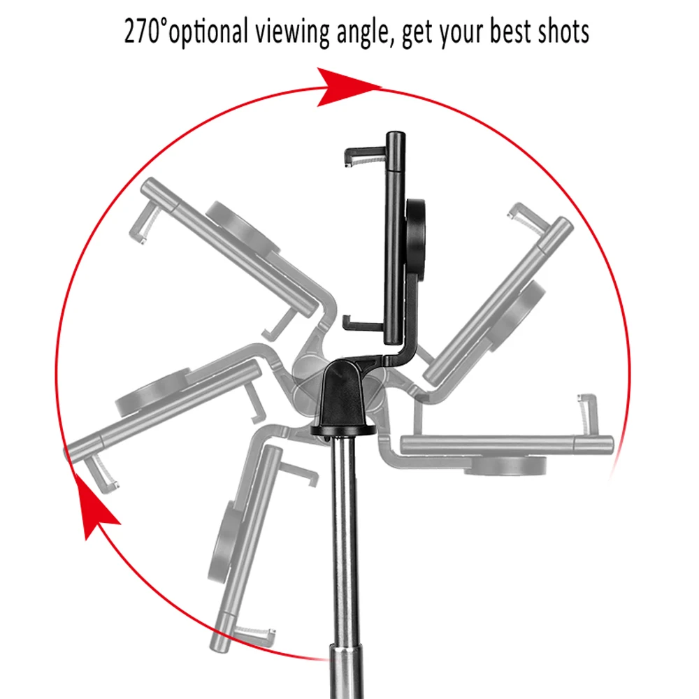 Wireless Bluetooth selfie with one button control photo selfie stick can stretch the length of the self-timer head can be rotate Wireless Bluetooth selfie with one button control photo selfie stick can stretch the length of the self-timer head can be rotate