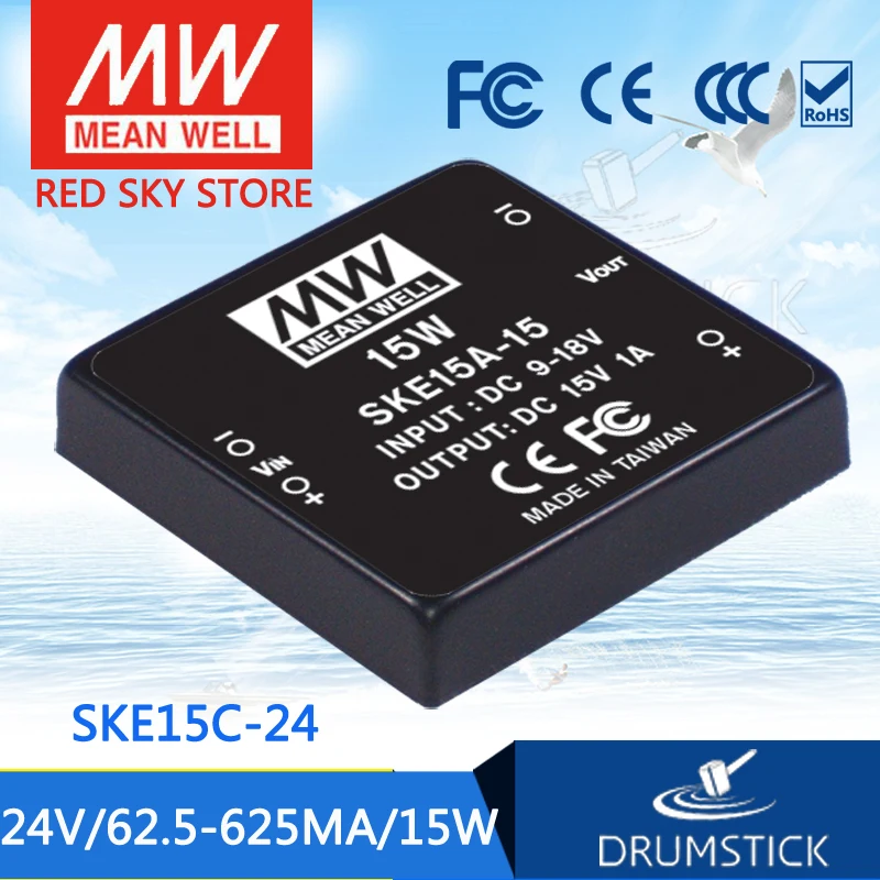 

MEAN WELL SKE15C-24 24V 625mA meanwell SKE15 24V 15W DC-DC Regulated Single Output Converter