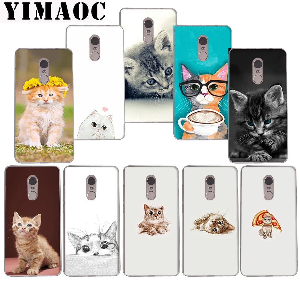 

YIMAOC Cute Kitten Pattern Soft Case for Xiaomi Mi a1 a2 f1 6 8 lite se mix 2s Redmi 5 6 6a S2 Plus 5A Note 5 6 Pro 4 X