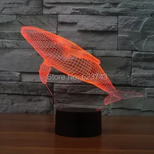 8 шт./партия, 7 цветов, изменение, 3D мигающий КИТ, акриловый светодиодный ночник с питанием от USB, многоцветная настольная лампа Cetacea, 3D светодиодный S