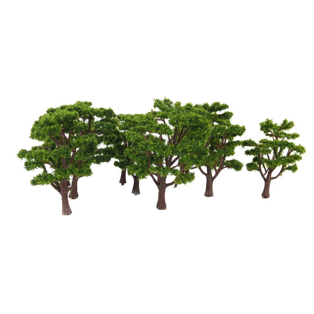 10Pcs Green Model Trees Train Railway Park Street Wargame Diorama Scenery Layout HO N Scale