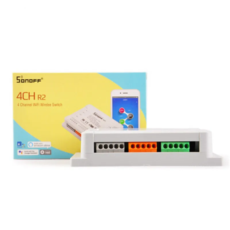 

Sonoff 4CH R2 Smart Switch 4 Channels No 433MHz 2.4G Wifi Remote Control Smart Automation Modules 10A Home Appliances
