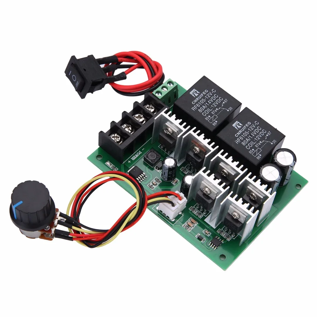 DC 10 V 50 12/24/36/48V 60A ШИМ регулятор скорости двигателя CW CCW Реверсивный переключатель