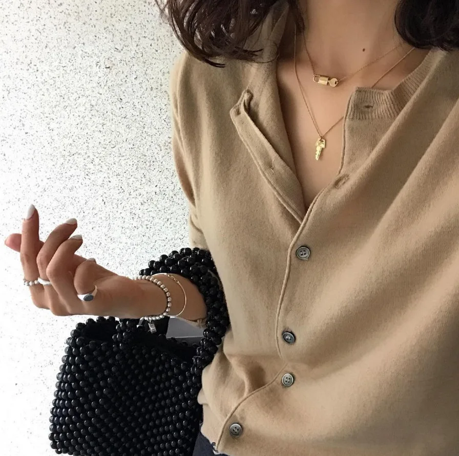 

100% 925 Sterling Silver Key & Lock Pendants Necklaces For Women Choker Gold Color Sterling Silver Jewelry Classic Femme Gift