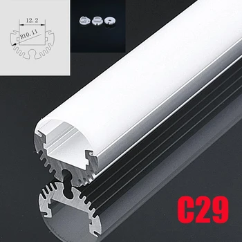

10Sets C29 100cm Round Shape LED Aluminum Channel System With Steel Cables End Caps Aluminum Profile for LED Bar Lights