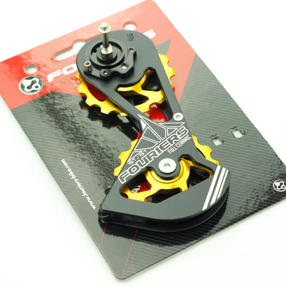 Fouriers Road Bike Derailleur trasero completo de cerámica gran polea Jockey Drivetrain de gran tamaño 15 T para piezas de bicicleta de fuerza roja