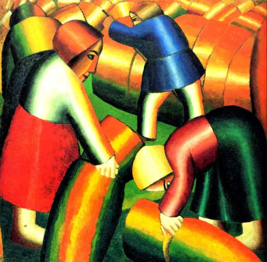 

High quality Oil painting Canvas Reproductions Taking in the Harvest (1911) By Kazimir Malevich hand painted