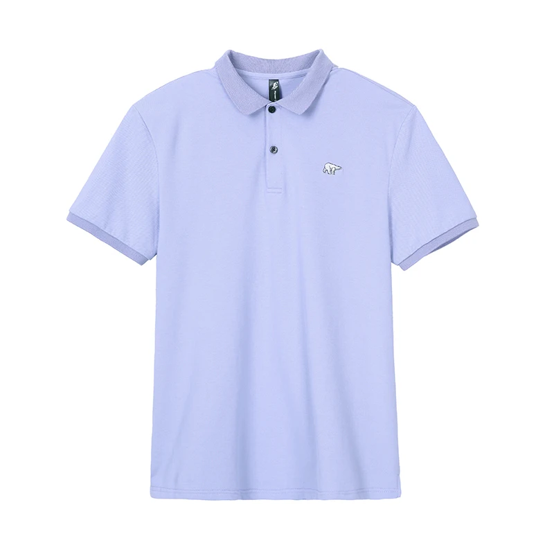 Pioneer Camp Мужская рубашка поло для гольфа с коротким рукавом, повседневное поло, 5 цветов, однотонное, с вышивкой медведя, розовое, фиолетовое поло для мужчин, ADP901187 - Цвет: Фиолетовый