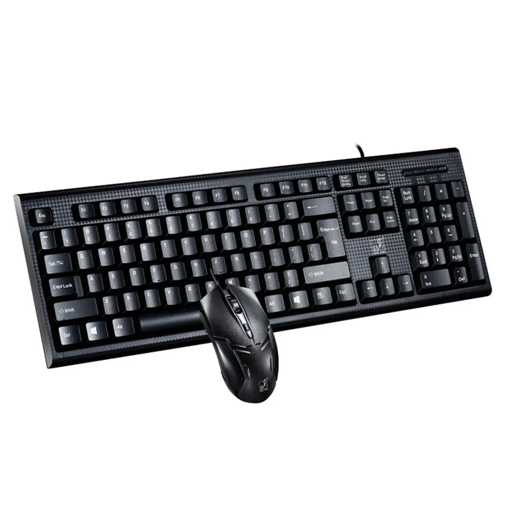 AMZDEAL Durable Mice Kit Office Keypad Keyboard Combos Rainbow backlit Design with Phone Holder