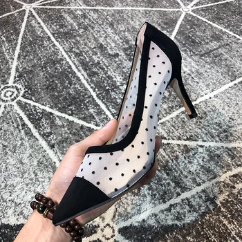 

Kmeioo 2020 Sexy Shoes Woman Pointed Toe High Heels Sexy Lace Pumps Sheepskin Shoes Women Stiletto Classic Pumps Shoes Bota