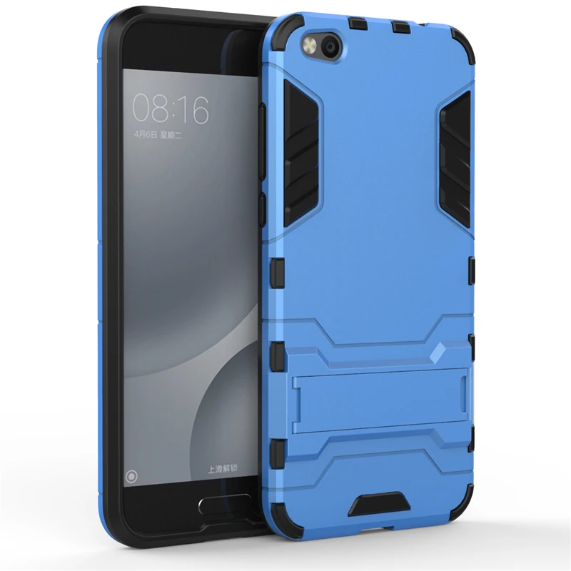 2 in 1 Hard PC + Soft Silicone TPU Rugged Rubber Kickstand Case For Xiaomi Mi5C Matte Armor Shockproof Phone Holder Cover Shell (23)