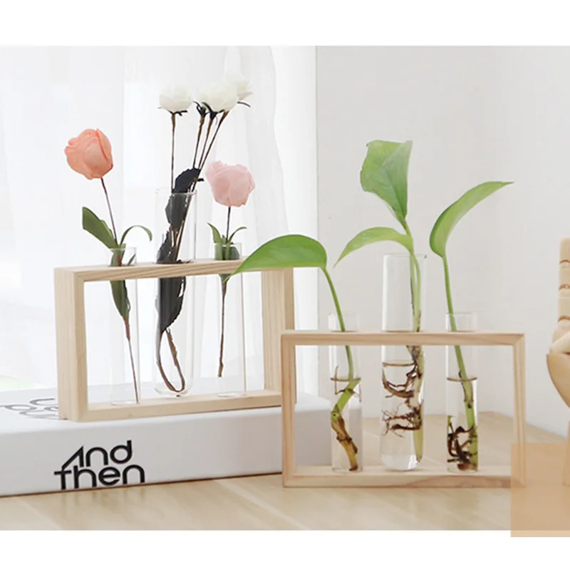 

Simple Nordic Glass Flower Vase Tube Bottle Hydroponic Terrarium Container Holder Decor for Bedroom Living Room Home Decoration
