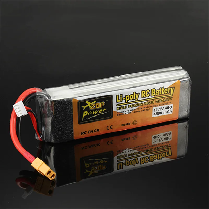 

High Power High Quality Rechargeable ZOP Power 11.1V 4500mAh 3S 45C Lipo Battery XT60 Plug