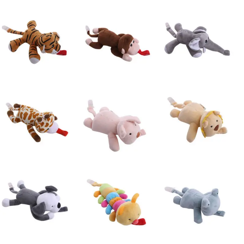 

AU Baby Girl Boy Dummy Pacifier Chain Clip Animal Toys Plush Nipples Holders CL