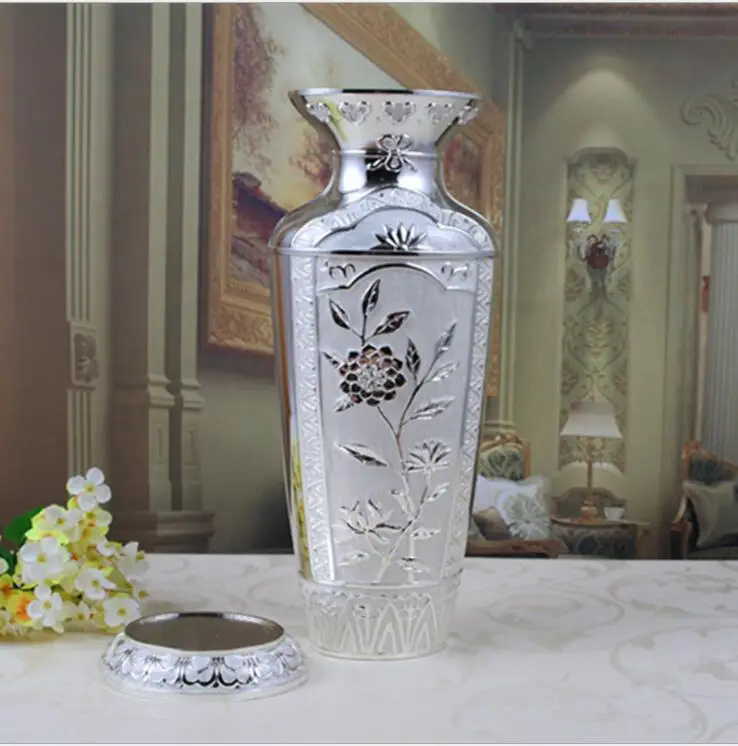 Европа классика розы из металла цветочные вазы для свадебный стол ваза для дома/офиса украшение Настольная ваза ремесла подарки HP085
