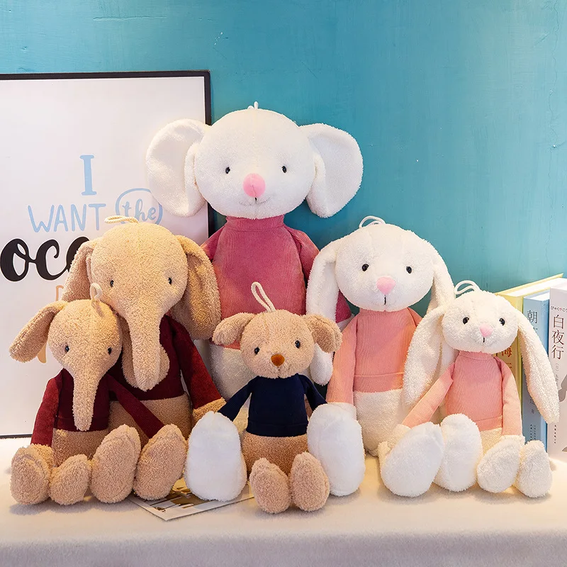 

New Style Cute Rabbit Bear Plush Toys Stuffed Animal Mouse Elephant Doll Toy Plush Pillow Children Sleeping Doll