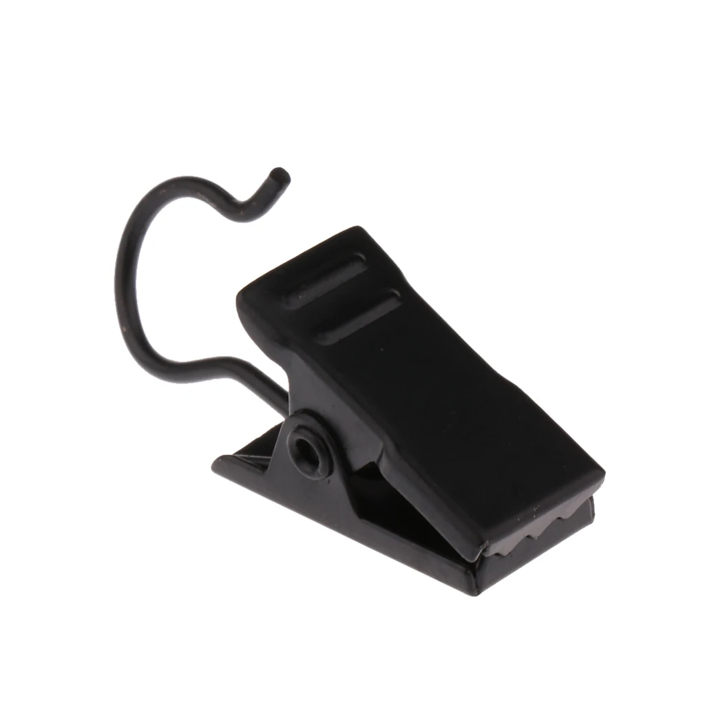 30Pcs Heavy Duty Curtain Clips with Hook Spring Clamps Curtain Glider Hanger Hook Black 32mm