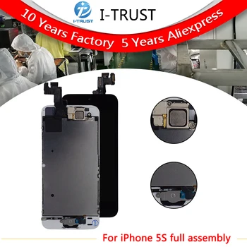 

20pcs/lot For iPhone 5S LCD Display With Touch Screen Digitizer Assembly with Front Camera & Homebutton/No fingerprint