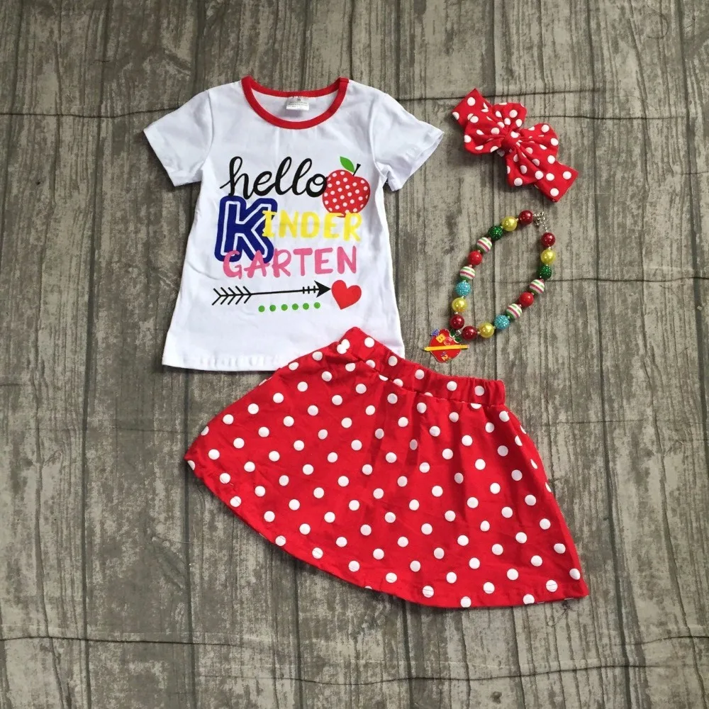 girls kids back to school boutique clothing girls hello Kindergarten